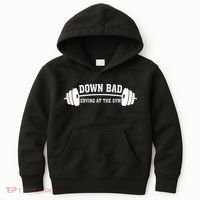 Down Bad Crying At The Gym Kids Hoodie thumb 0