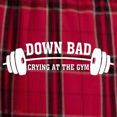 Down Bad Crying At The Gym Men's Flannel Plaid Pajama Pants