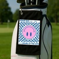Down Bad Crying At The Gym Gift Golf Towel thumb 2