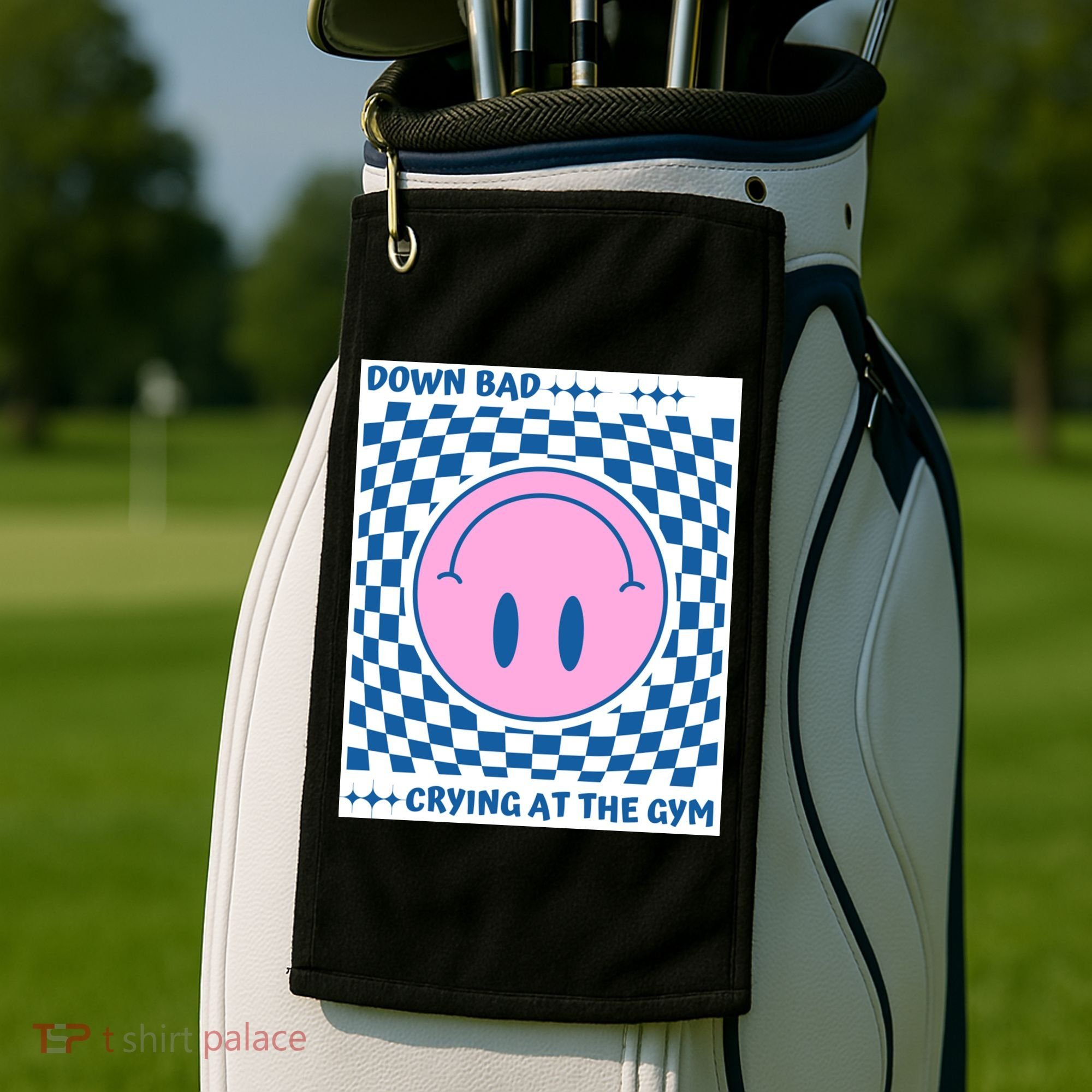 Down Bad Crying At The Gym Gift Golf Towel