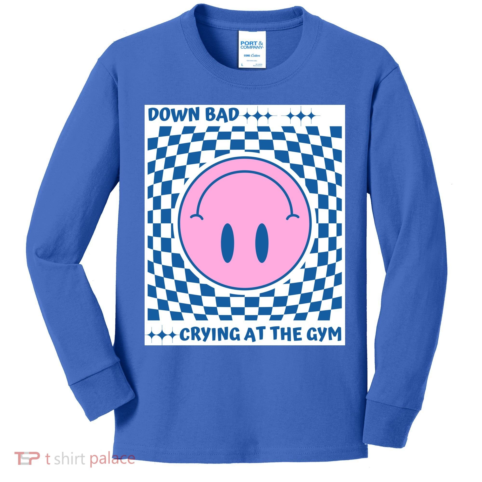 Down Bad Crying At The Gym Gift Kids Long Sleeve Shirt