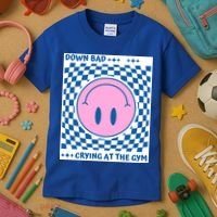 Down Bad Crying At The Gym Gift Kids T-Shirt thumb 3