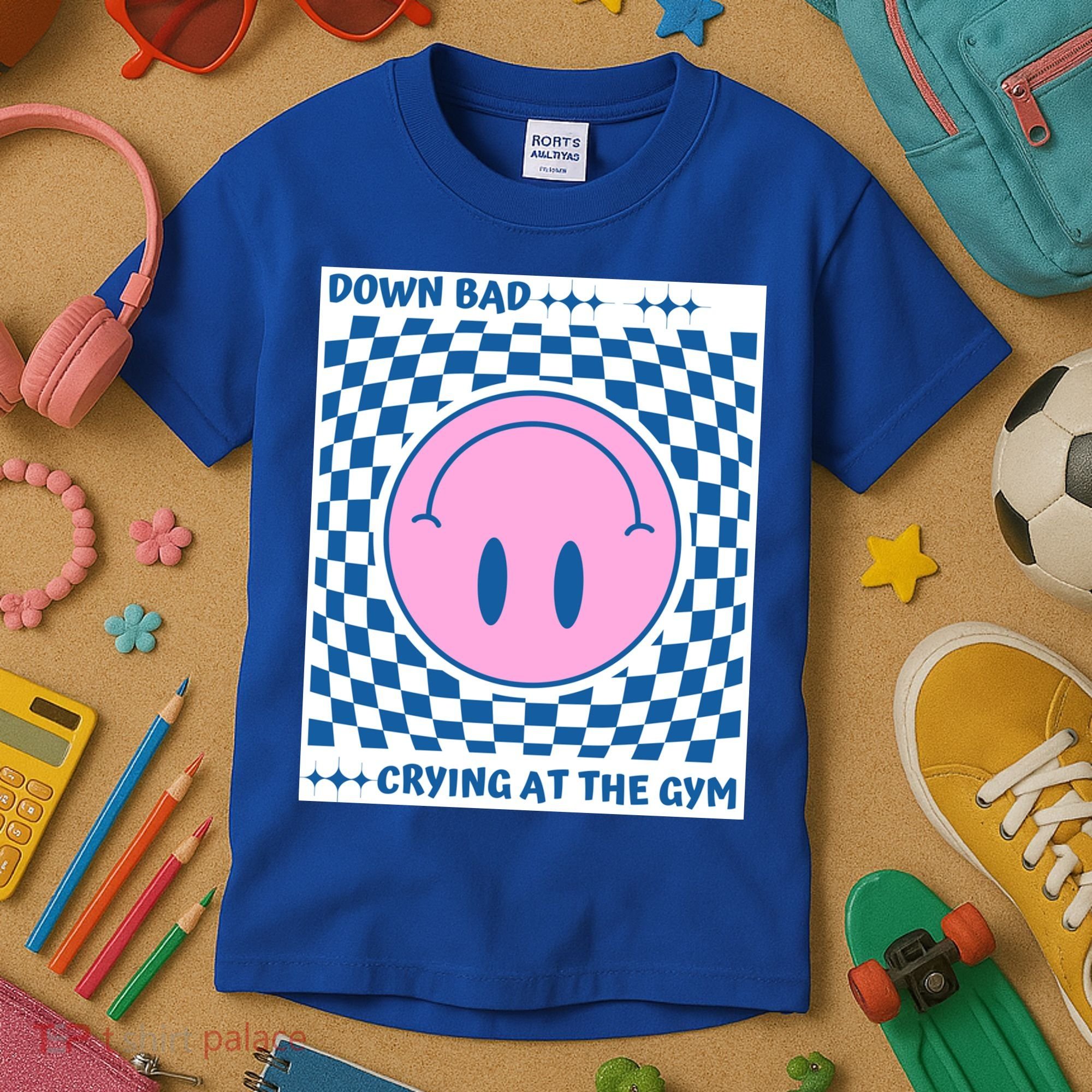 Down Bad Crying At The Gym Gift Kids T-Shirt