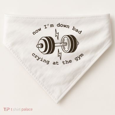 Down Bad Crying At The Gym USA-Made Doggie Bandana