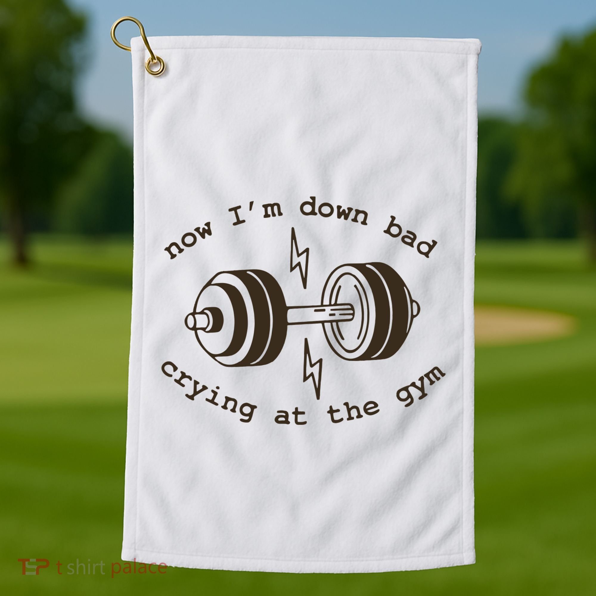 Down Bad Crying At The Gym Golf Towel