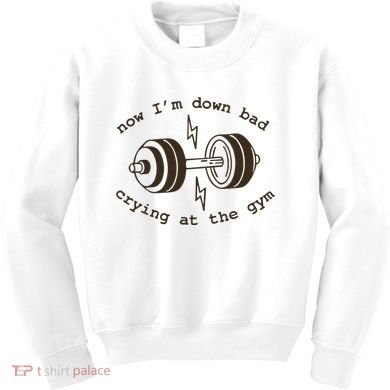 Down Bad Crying At The Gym Kids Sweatshirt