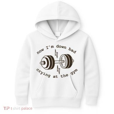 Down Bad Crying At The Gym Kids Hoodie