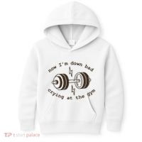 Down Bad Crying At The Gym Kids Hoodie thumb 0