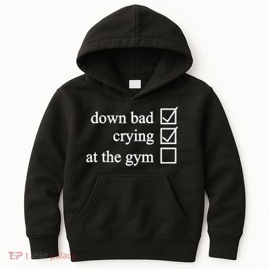 Down Bad Crying At The Gym Kids Hoodie