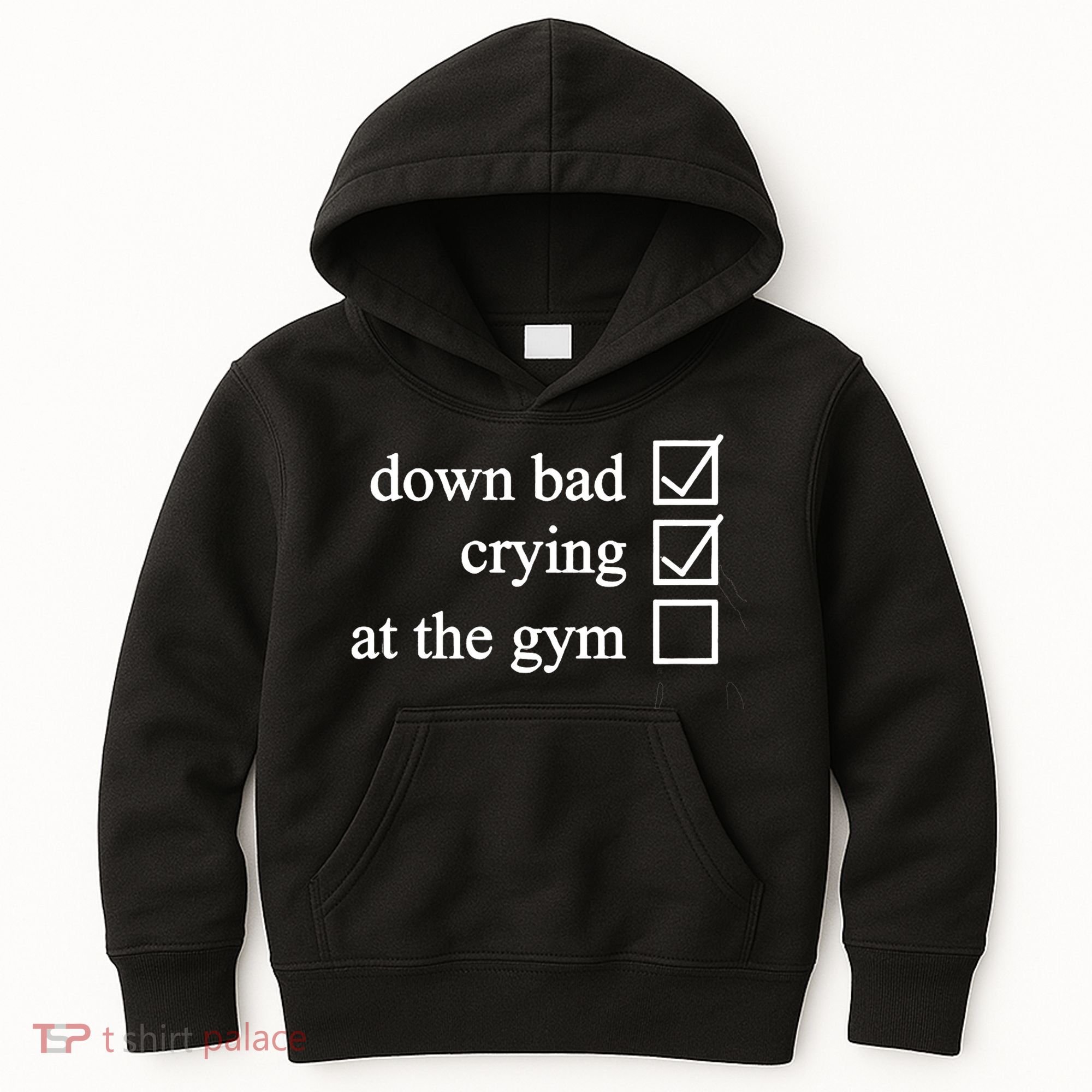 Down Bad Crying At The Gym Kids Hoodie