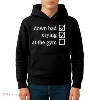 Down Bad Crying At The Gym Kids Hoodie thumb 4