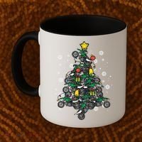 Dirt Bikes Christmas Tree Xmas Pajamas Pjs Motocross Boy Great Gift Coffee Mug thumb 2