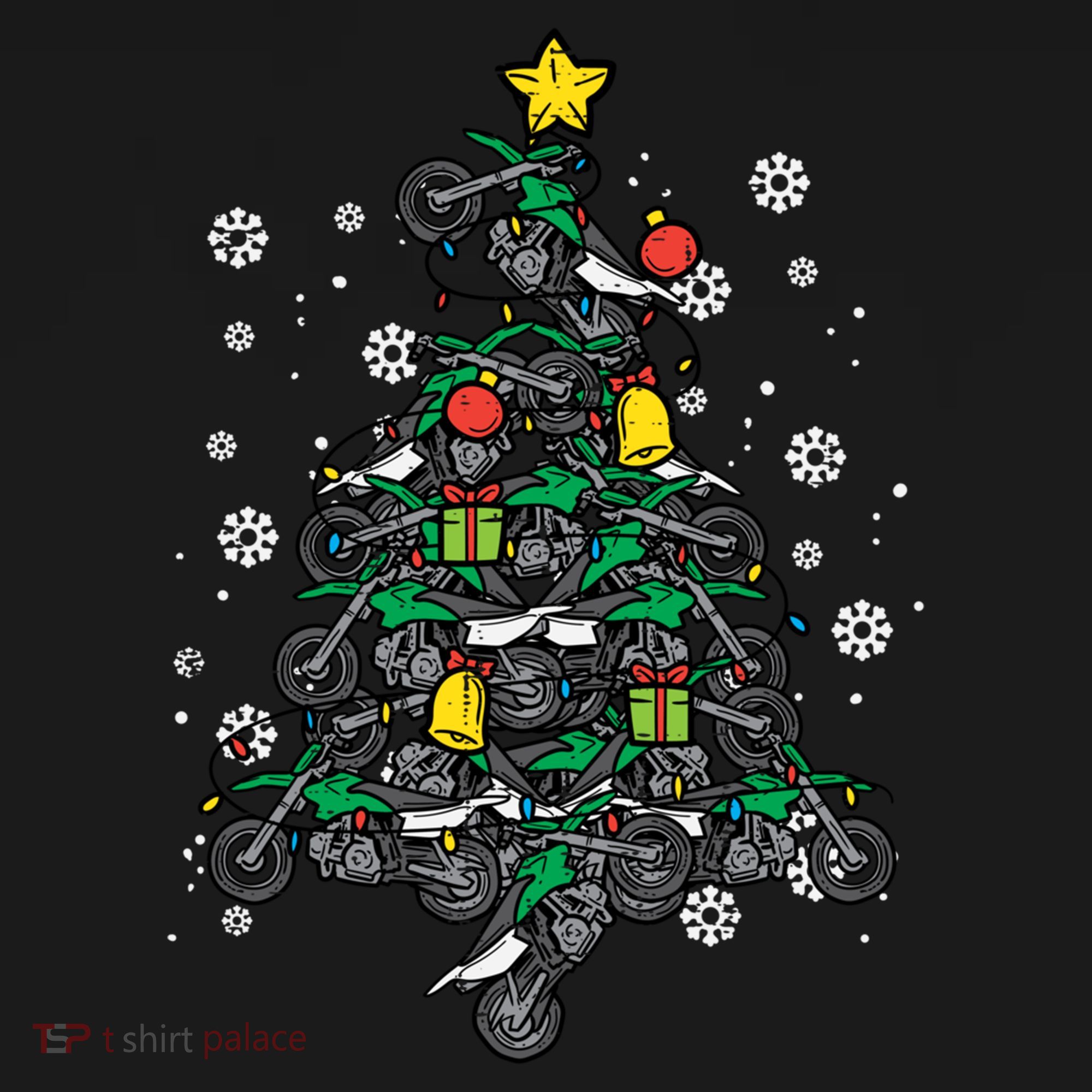 Dirt Bikes Christmas Tree Xmas Pajamas Pjs Motocross Boy Great Gift Women's Hoodie