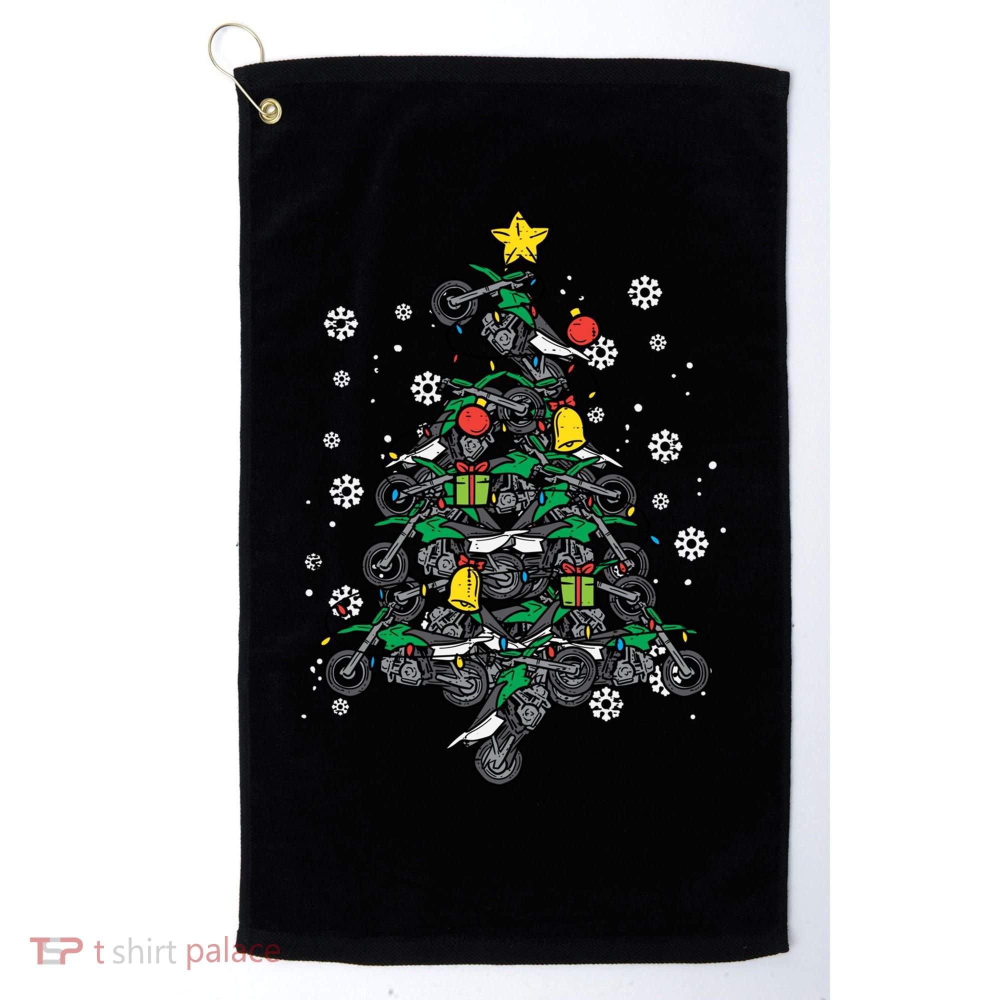 Dirt Bikes Christmas Tree Xmas Pajamas Pjs Motocross Boy Great Gift Golf Towel
