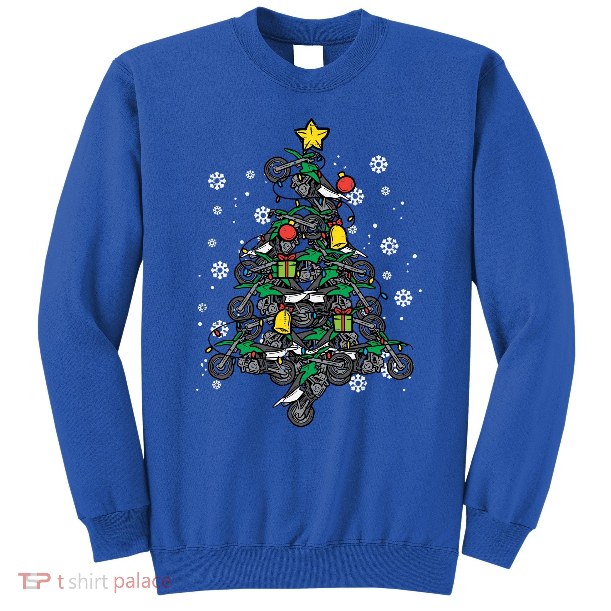 Dirt Bikes Christmas Tree Xmas Pajamas Pjs Motocross Boy Great Gift Sweatshirt
