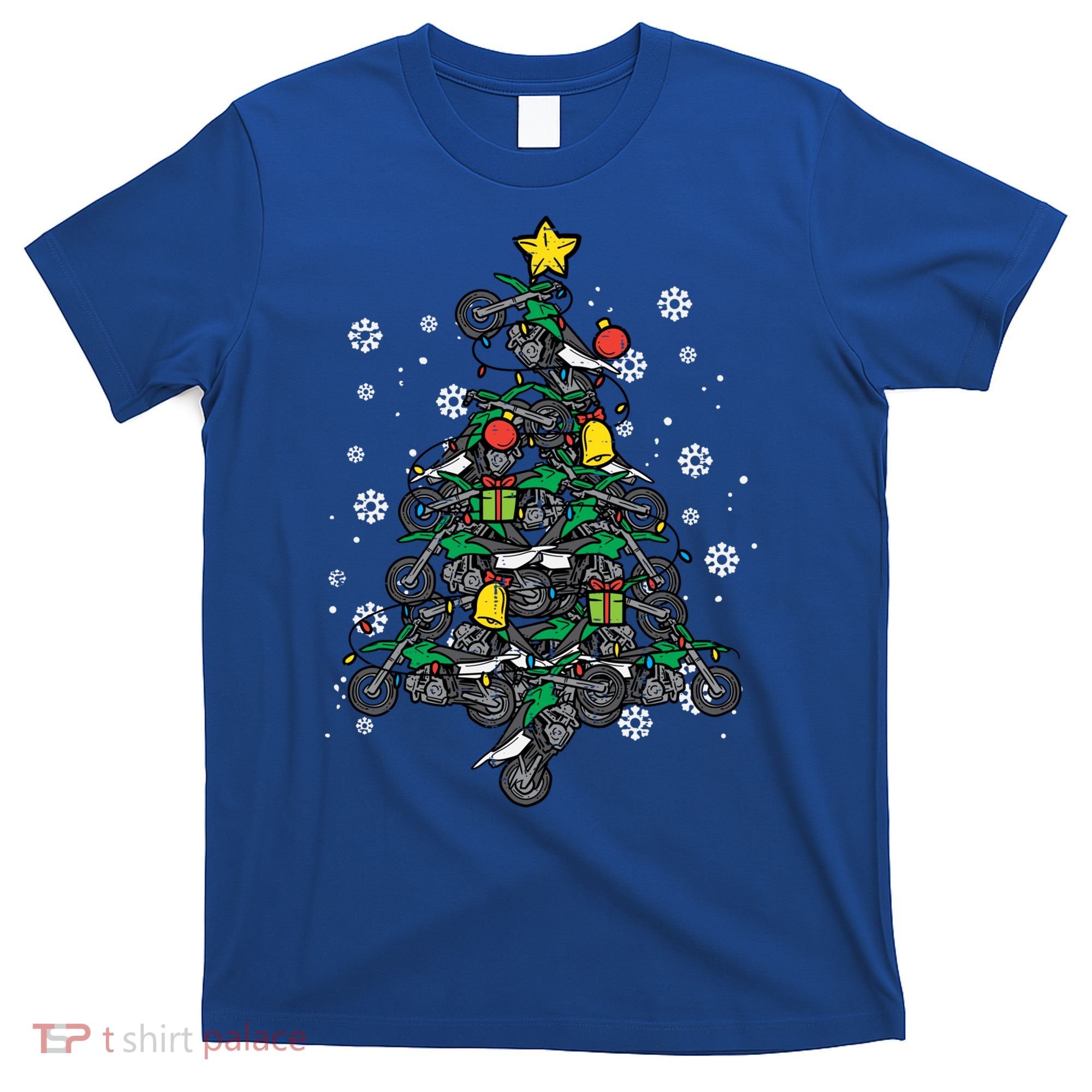 Dirt Bikes Christmas Tree Xmas Pajamas Pjs Motocross Boy Great Gift T-Shirt
