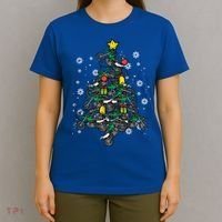 Dirt Bikes Christmas Tree Xmas Pajamas Pjs Motocross Boy Great Gift T-Shirt thumb 4