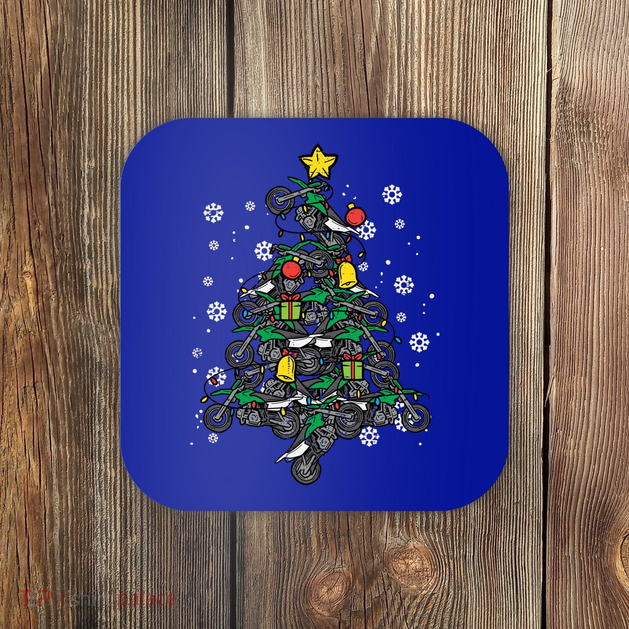 Dirt Bikes Christmas Tree Xmas Pajamas Pjs Motocross Boy Great Gift Coaster