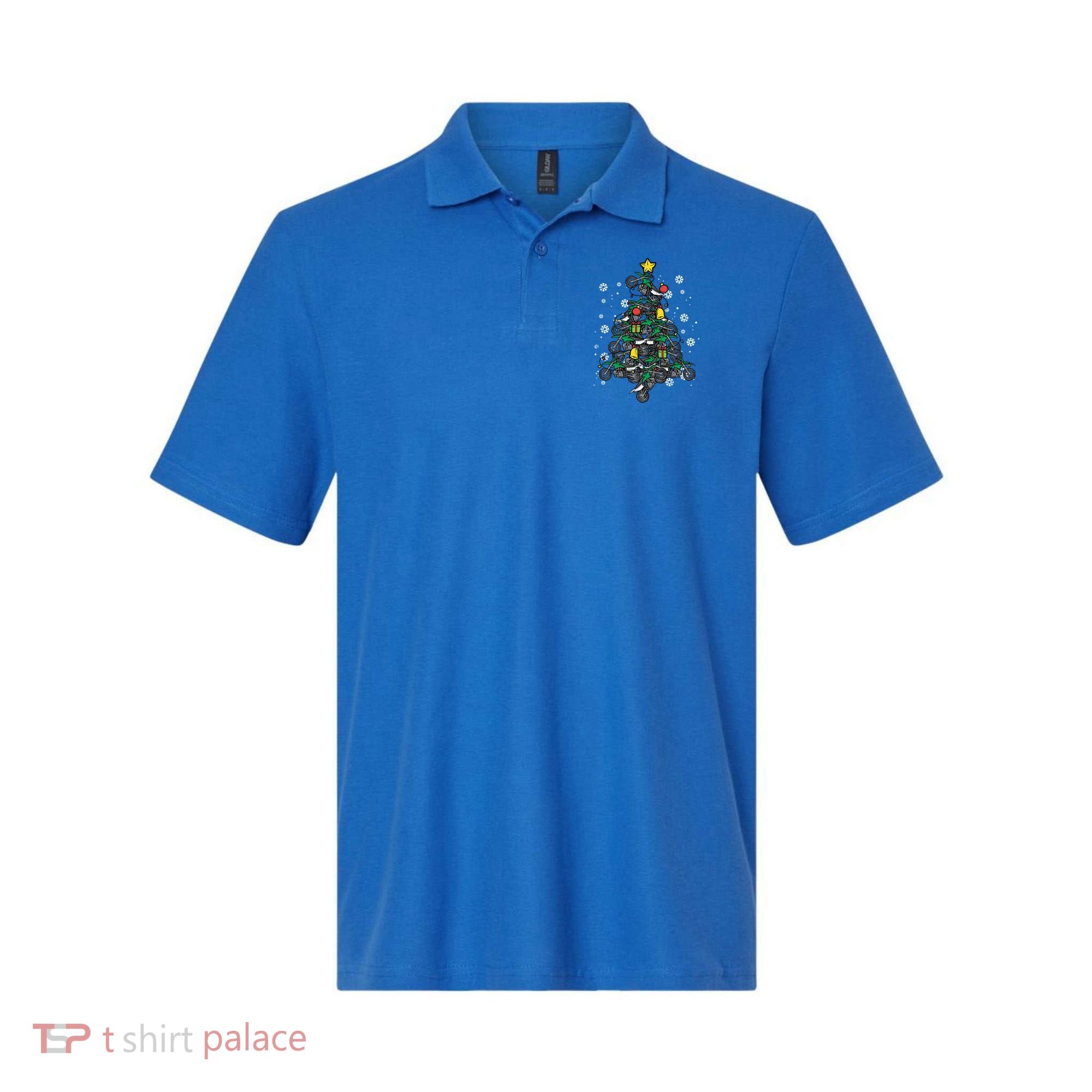 Dirt Bikes Christmas Tree Xmas Pajamas Pjs Motocross Boy Great Gift Polo