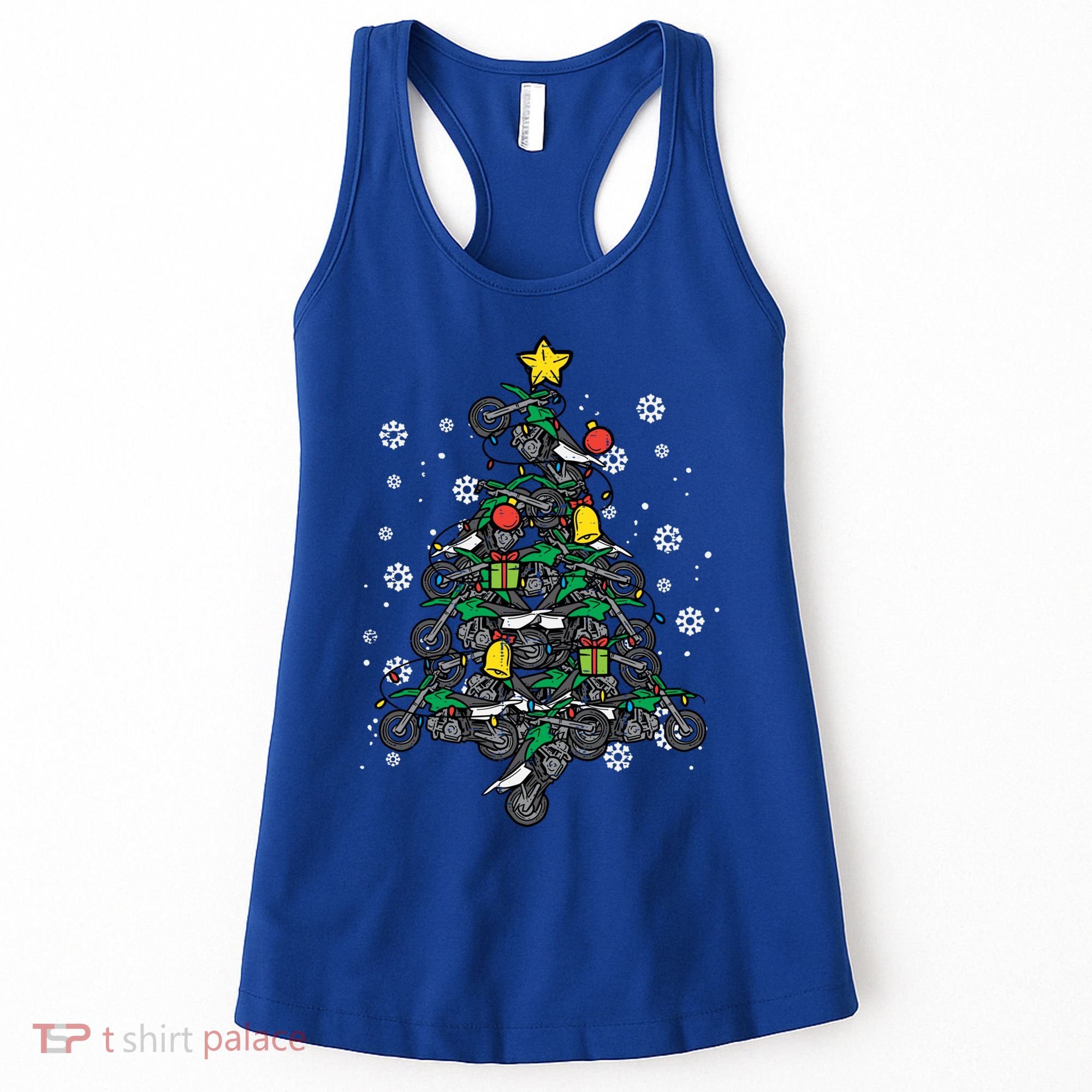 Dirt Bikes Christmas Tree Xmas Pajamas Pjs Motocross Boy Great Gift Women's Tank Top
