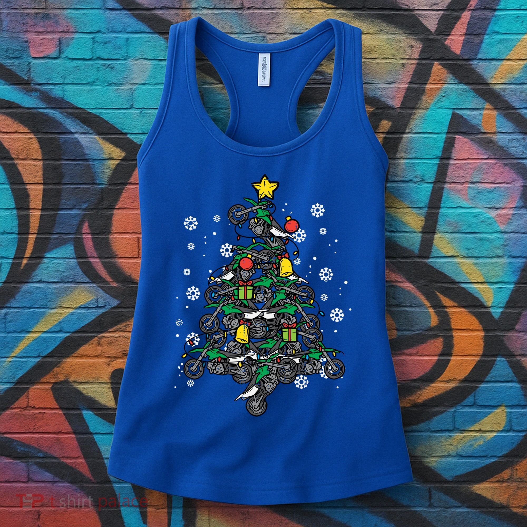 Dirt Bikes Christmas Tree Xmas Pajamas Pjs Motocross Boy Great Gift Women's Tank Top