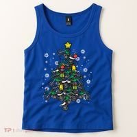 Dirt Bikes Christmas Tree Xmas Pajamas Pjs Motocross Boy Great Gift Tank Top thumb 2