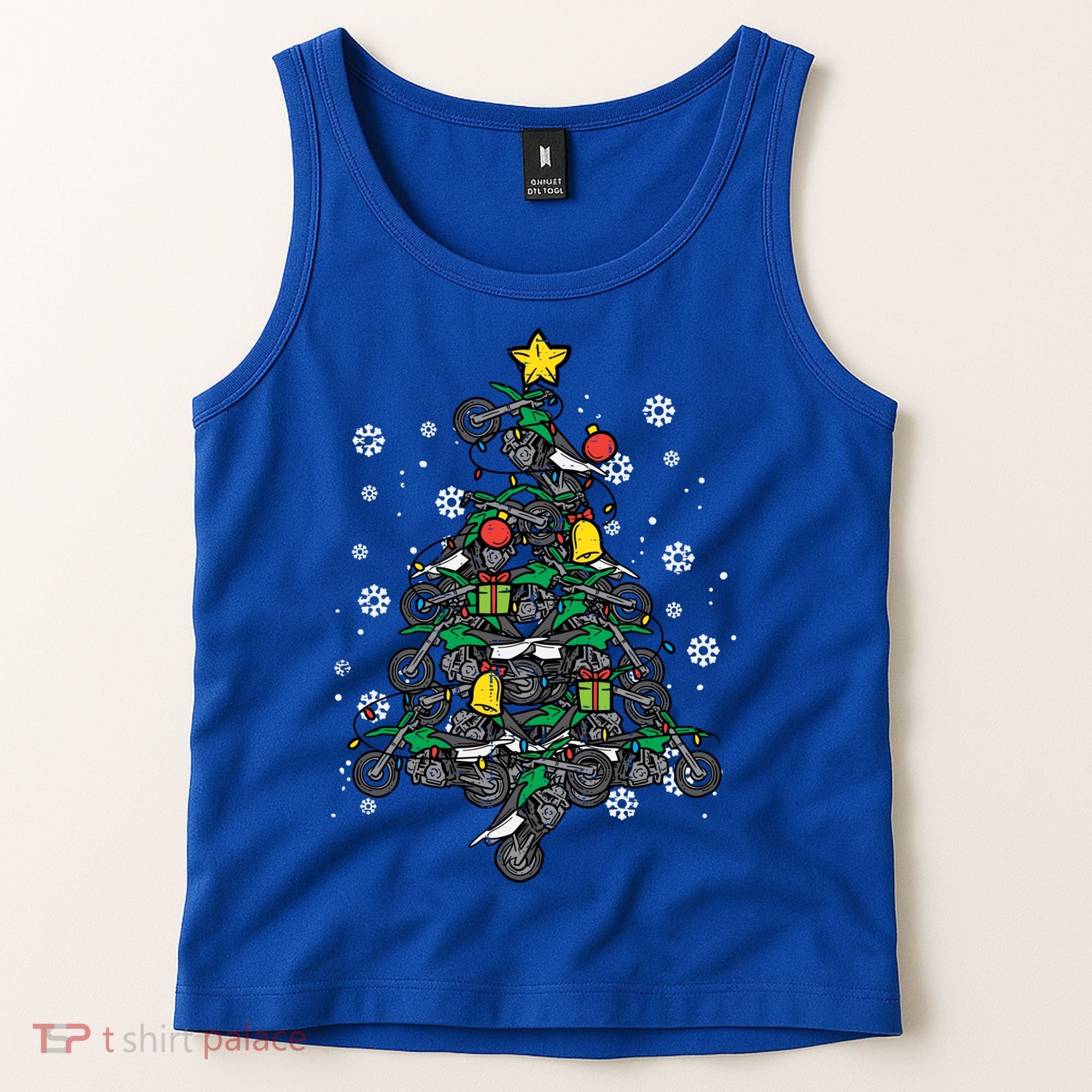 Dirt Bikes Christmas Tree Xmas Pajamas Pjs Motocross Boy Great Gift Tank Top