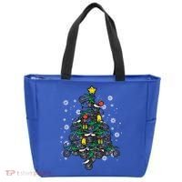 Dirt Bikes Christmas Tree Xmas Pajamas Pjs Motocross Boy Great Gift Tote Bag thumb 0