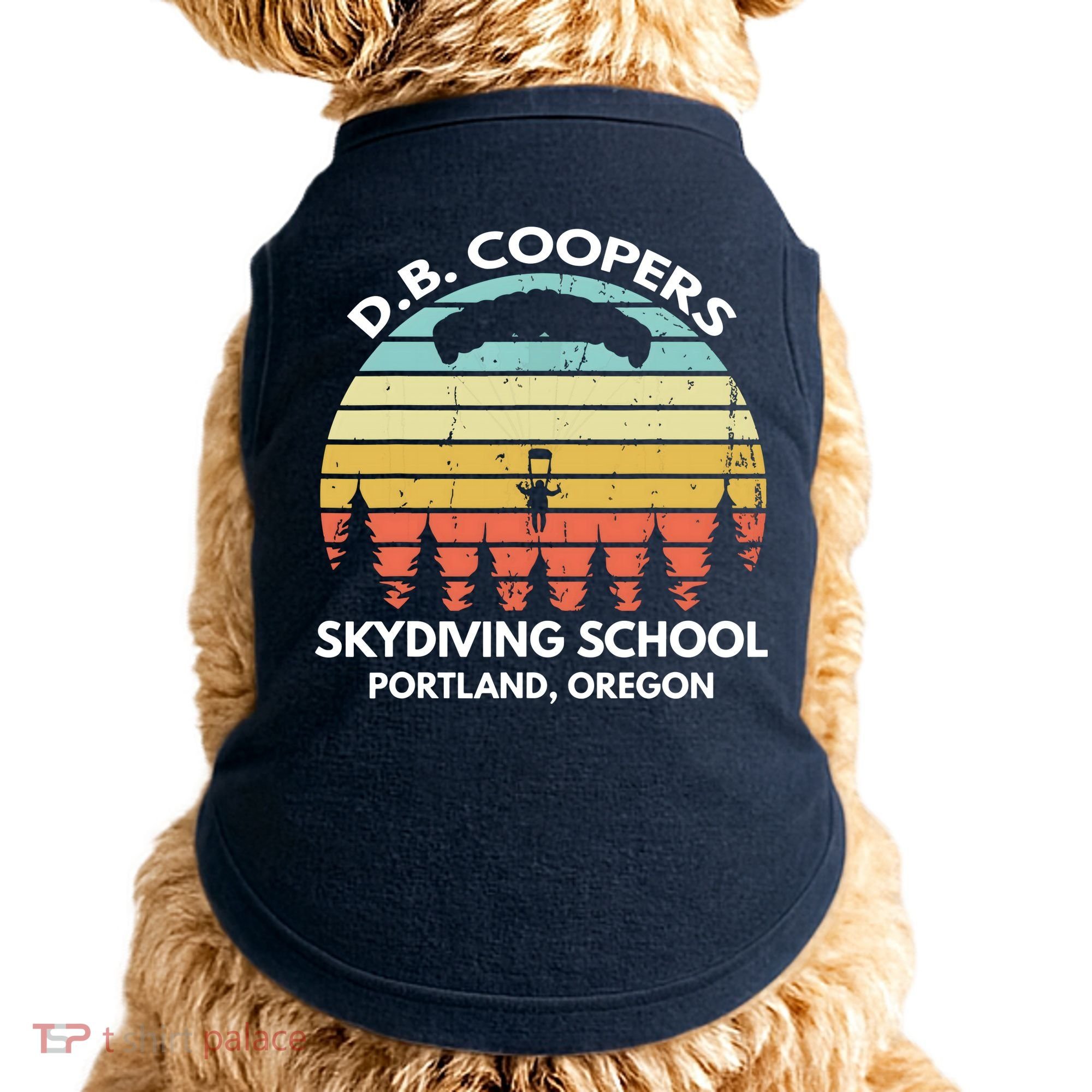 D. B. Coopers Skydiving School Portland, Oregon Funny Doggie Tank