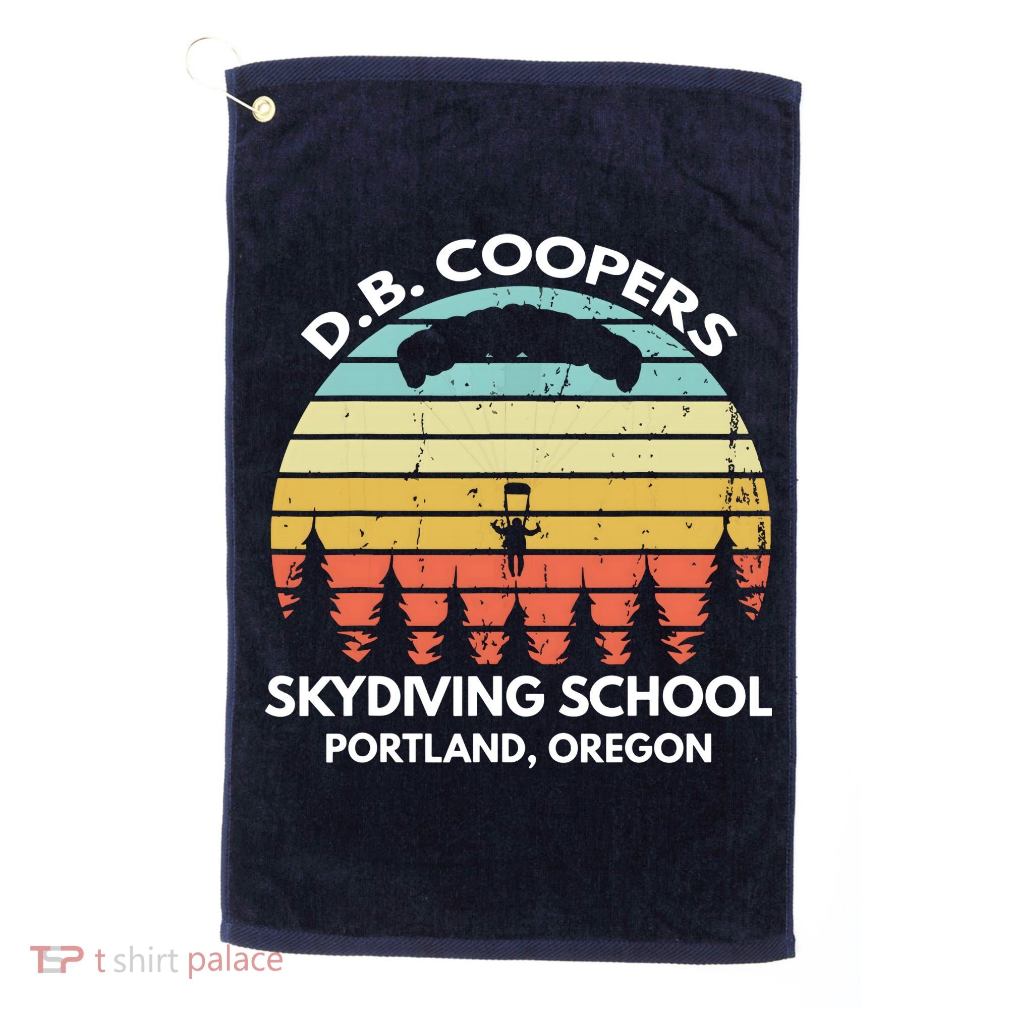 D. B. Coopers Skydiving School Portland, Oregon Funny Golf Towel