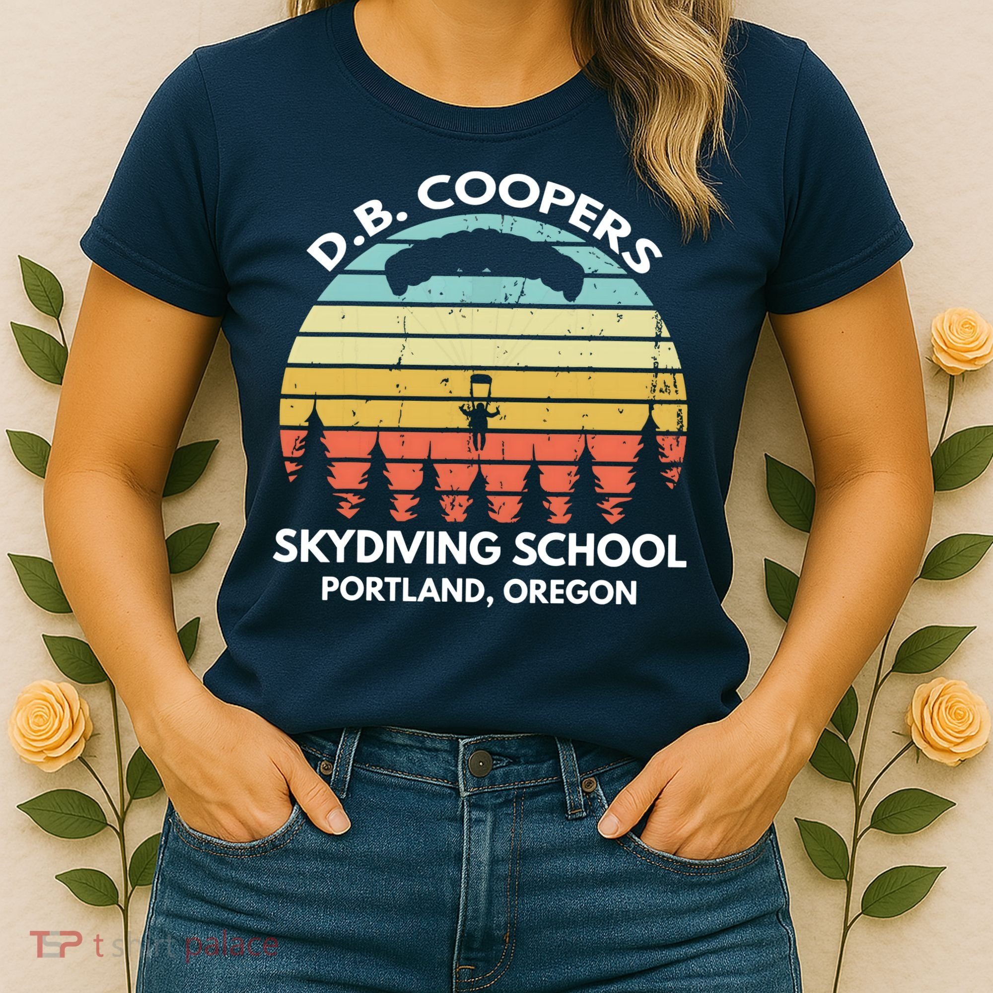D. B. Coopers Skydiving School Portland, Oregon Funny Women's T-Shirt
