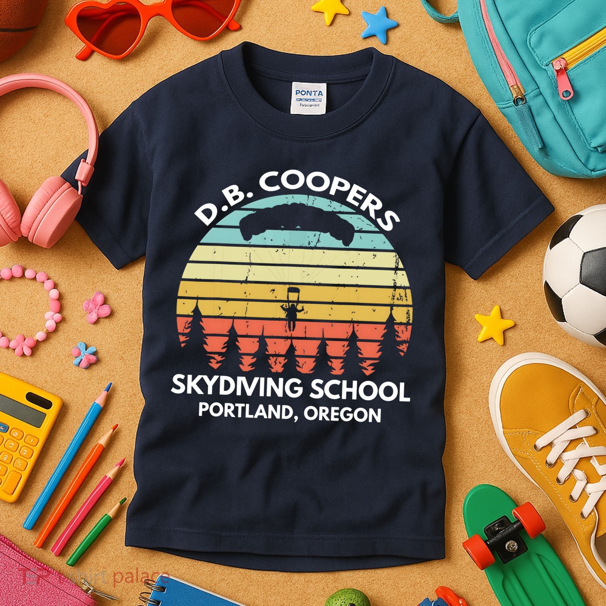 D. B. Coopers Skydiving School Portland, Oregon Funny Kids T-Shirt