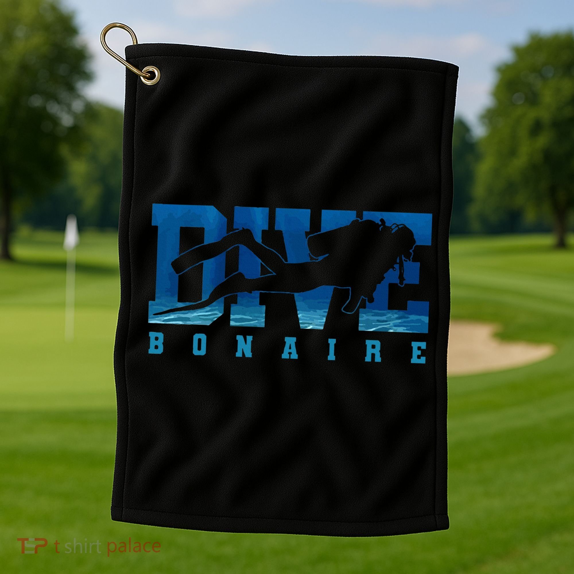 Diver Bonaire Caribbean Islands Souvenir Gift For Diver Golf Towel