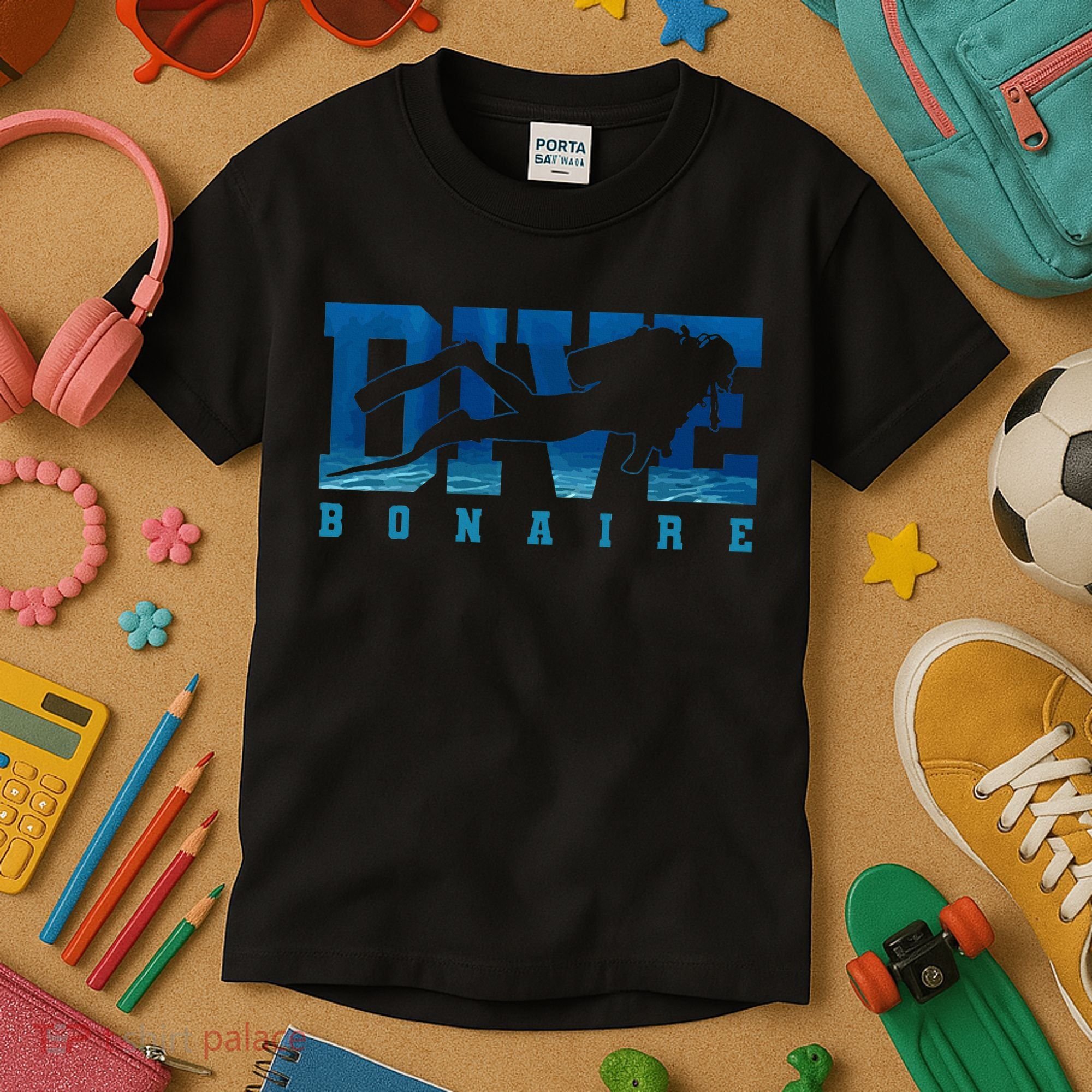 Diver Bonaire Caribbean Islands Souvenir Gift For Diver Kids T-Shirt