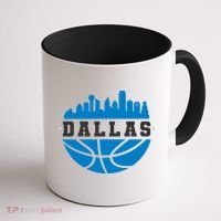 Dallas Basketball City Skyline Coffee Mug thumb 1