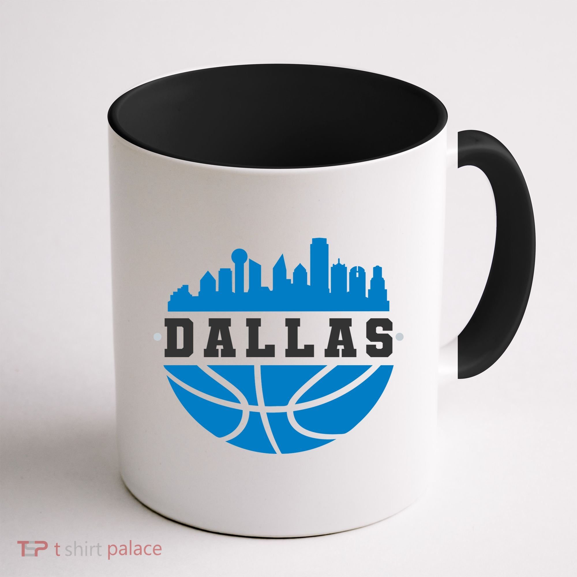 Dallas Basketball City Skyline Coffee Mug