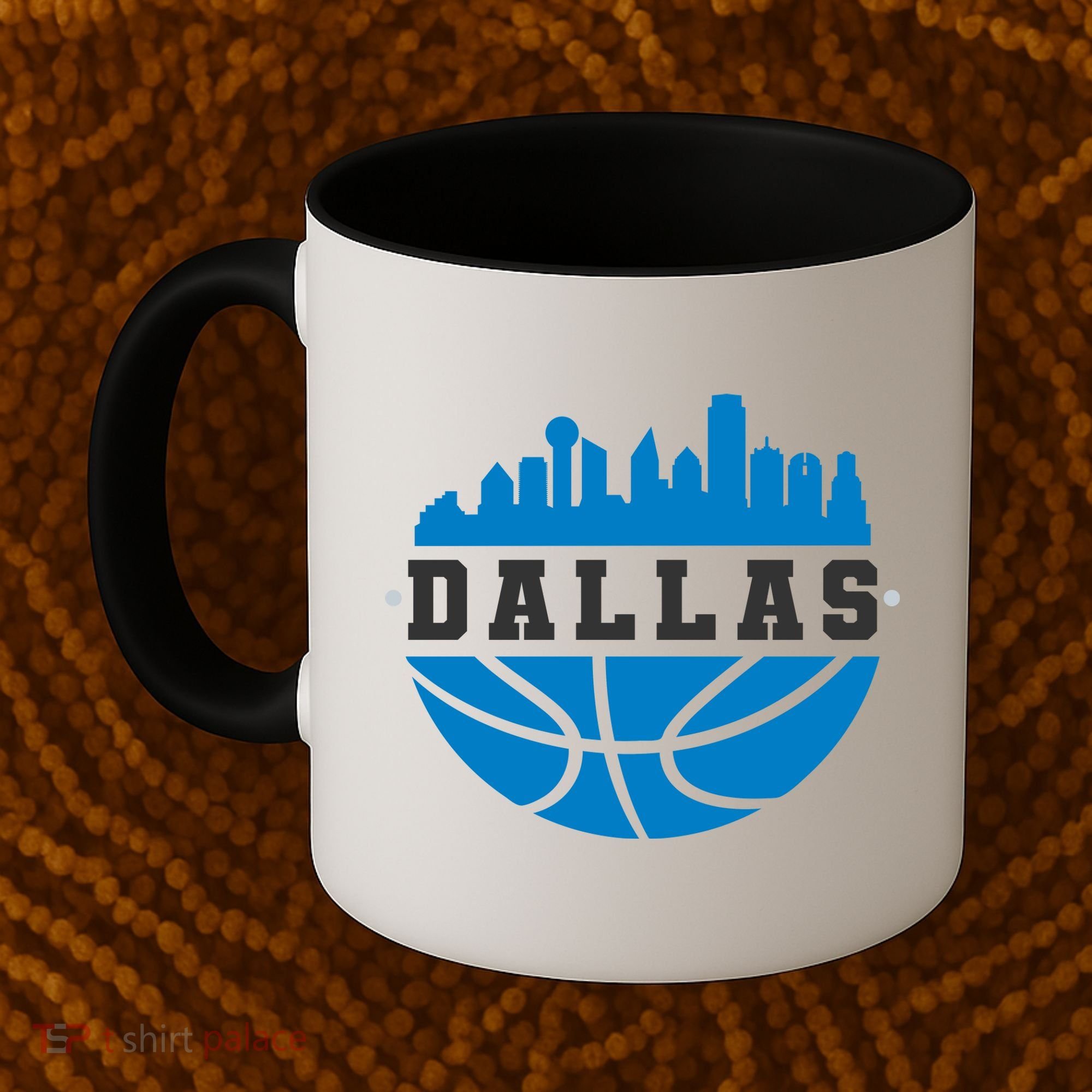 Dallas Basketball City Skyline Coffee Mug