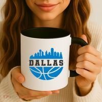 Dallas Basketball City Skyline Coffee Mug thumb 3