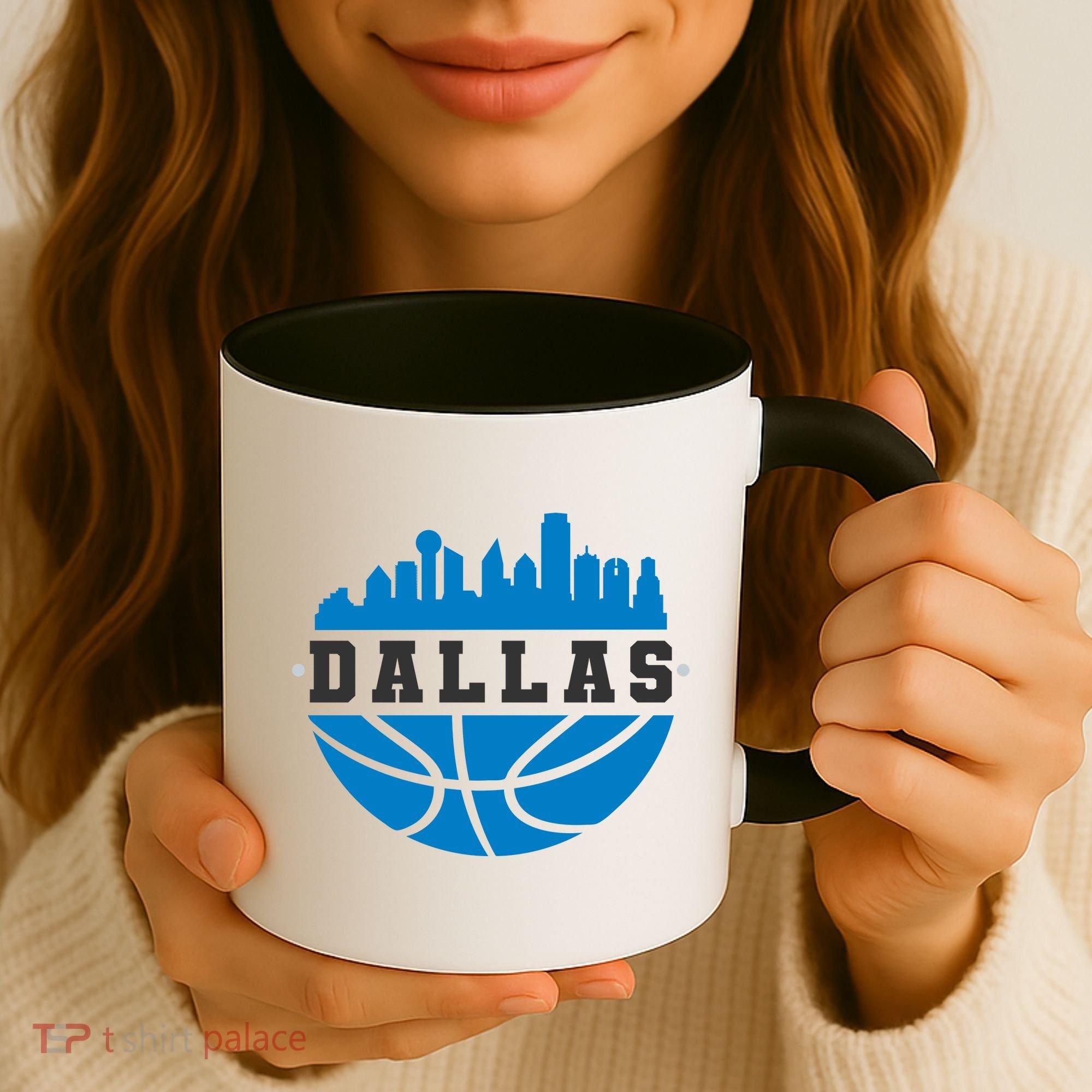 Dallas Basketball City Skyline Coffee Mug