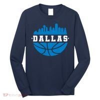 Dallas Basketball City Skyline Long Sleeve Shirt thumb 0