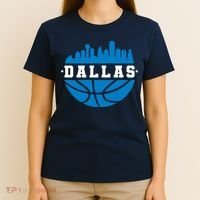 Dallas Basketball City Skyline T-Shirt thumb 4