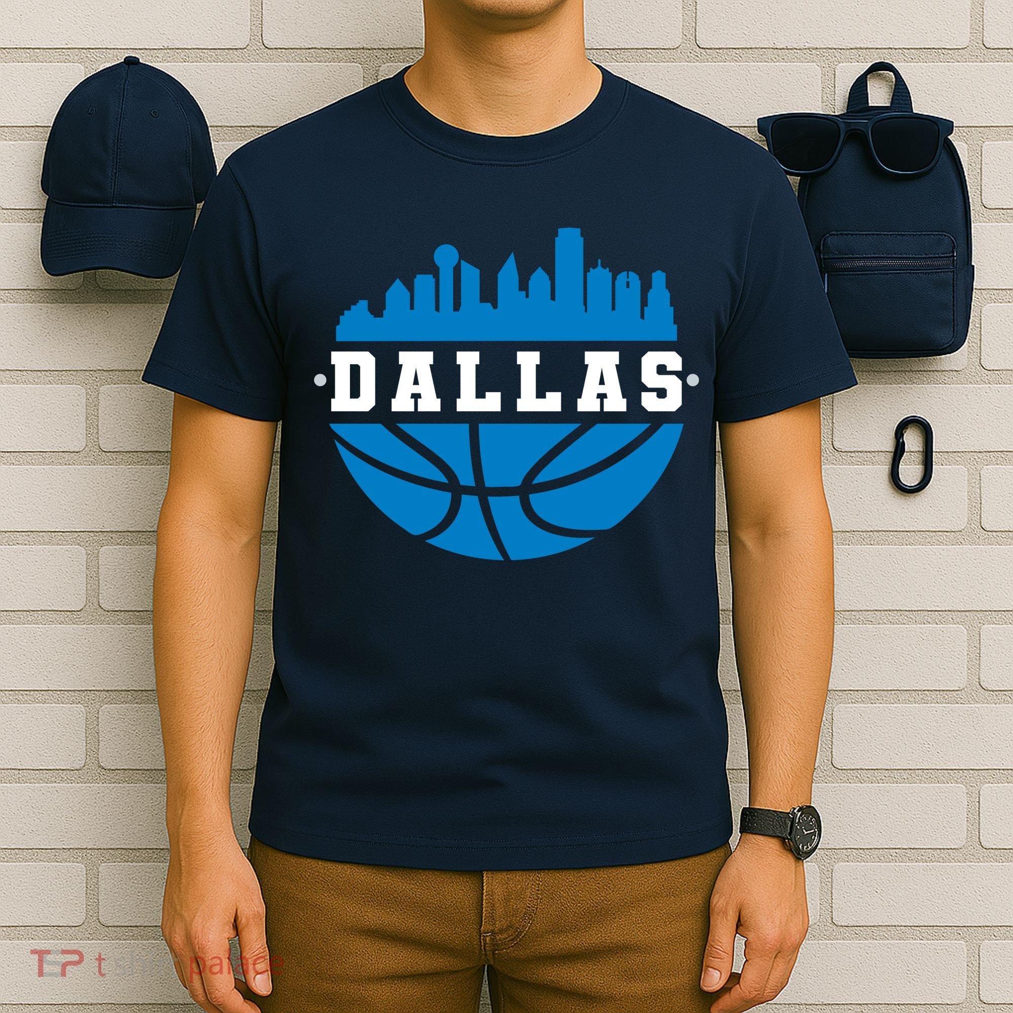 Dallas Basketball City Skyline T-Shirt
