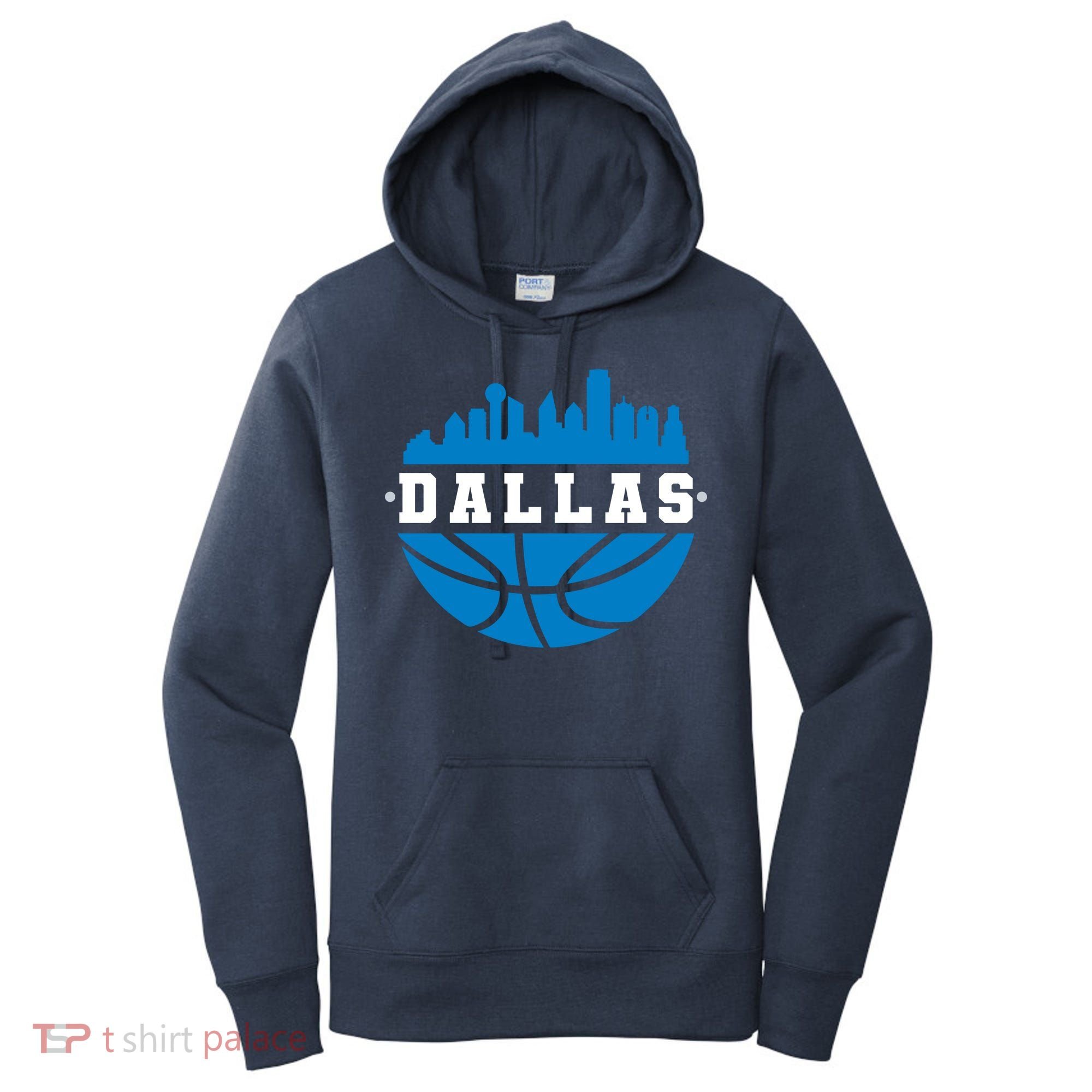 Dallas Basketball City Skyline Women's Hoodie