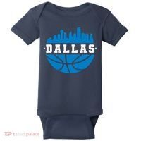 Dallas Basketball City Skyline Baby Bodysuit thumb 0