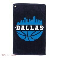 Dallas Basketball City Skyline Golf Towel thumb 0