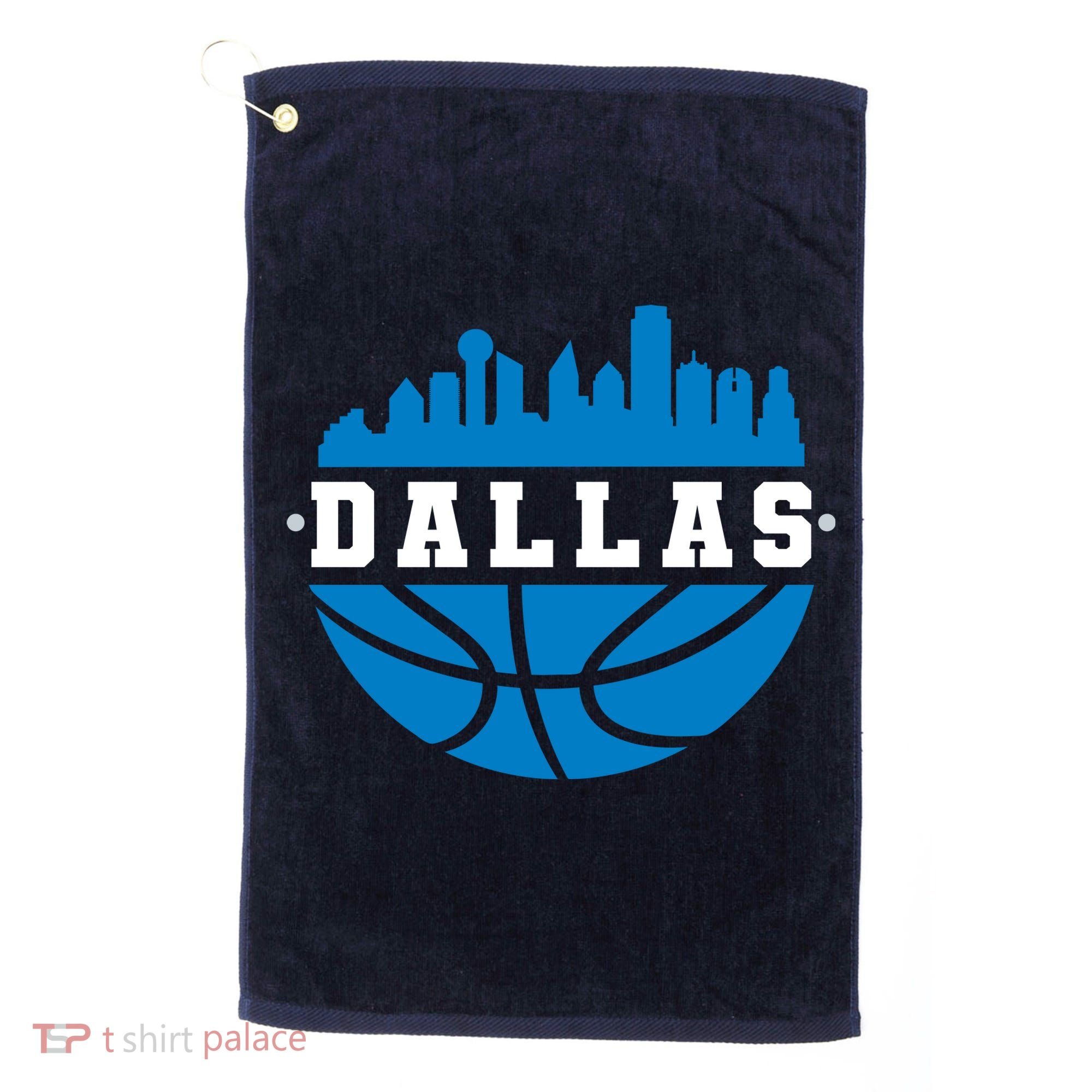 Dallas Basketball City Skyline Golf Towel