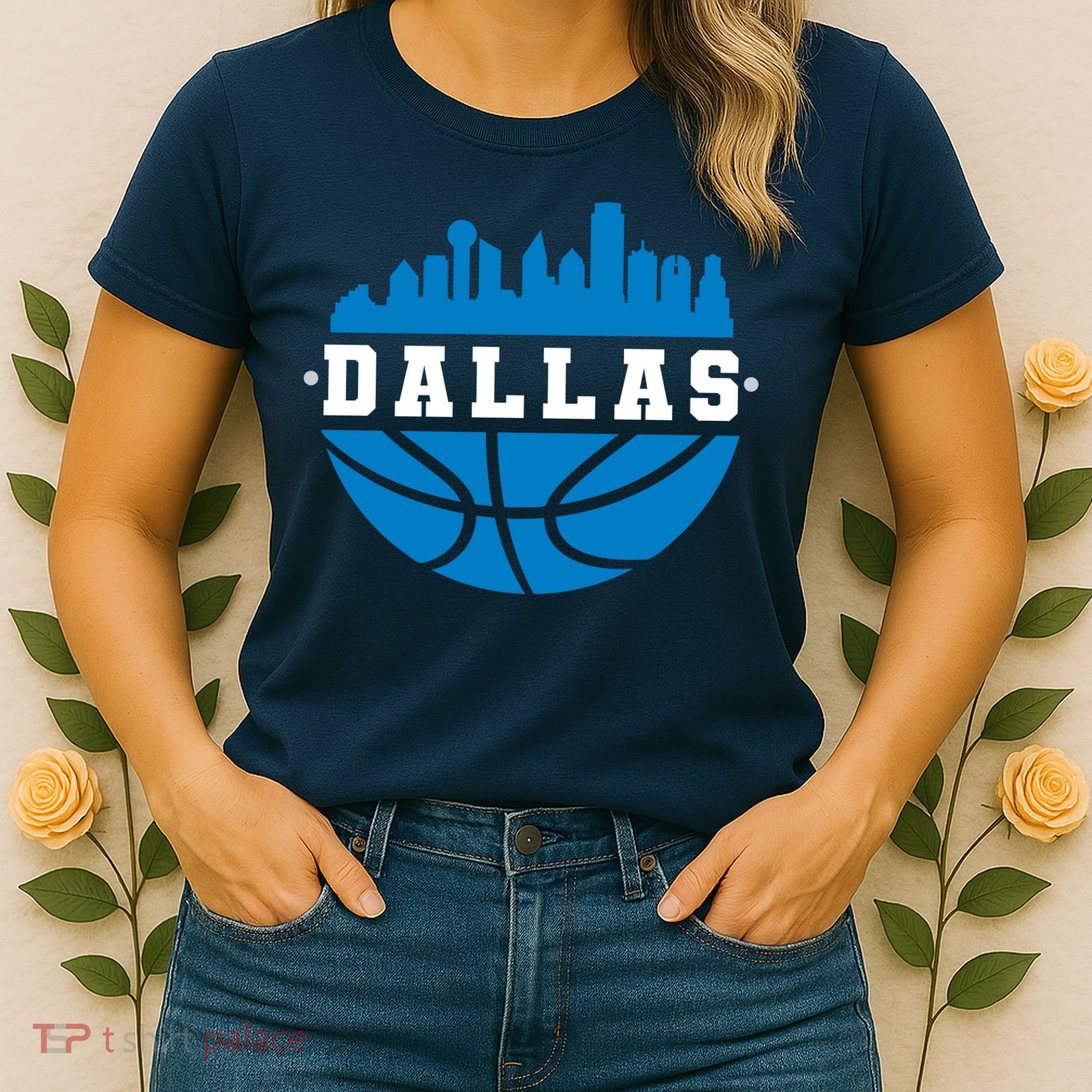 Dallas Basketball City Skyline Women's T-Shirt