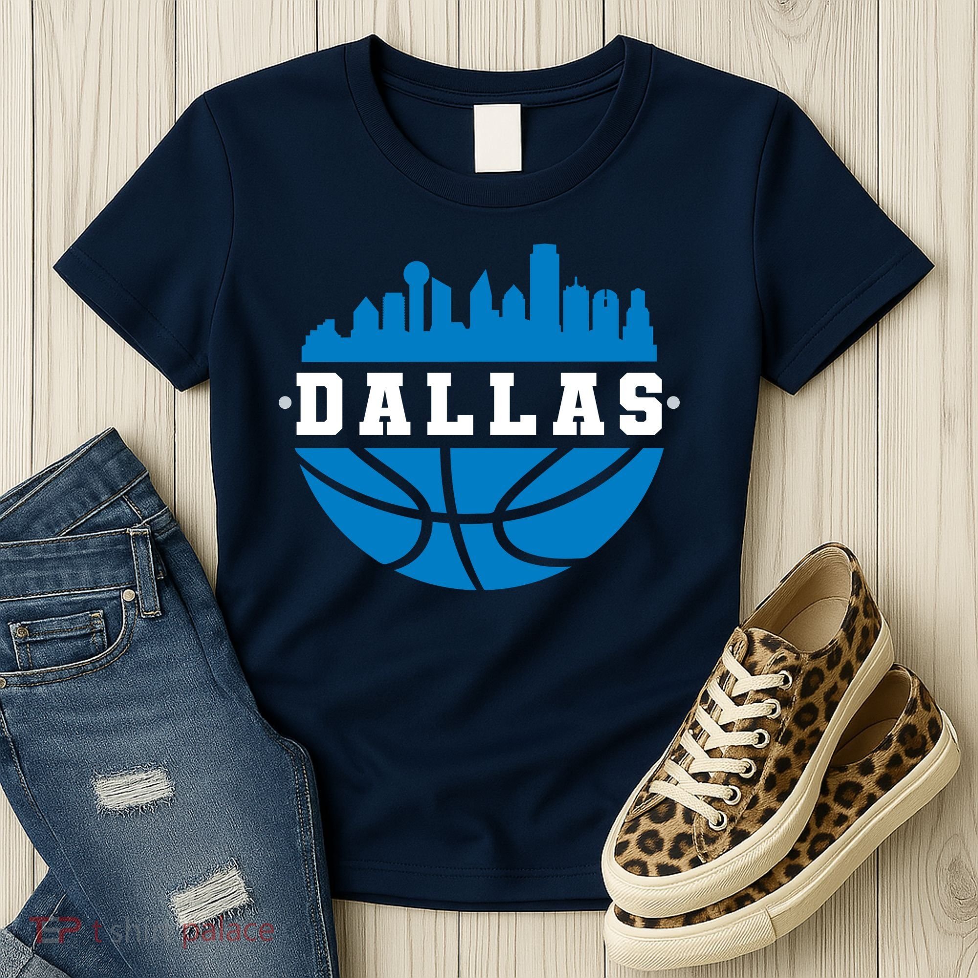 Dallas Basketball City Skyline Women's T-Shirt