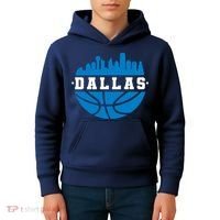 Dallas Basketball City Skyline Kids Hoodie thumb 4
