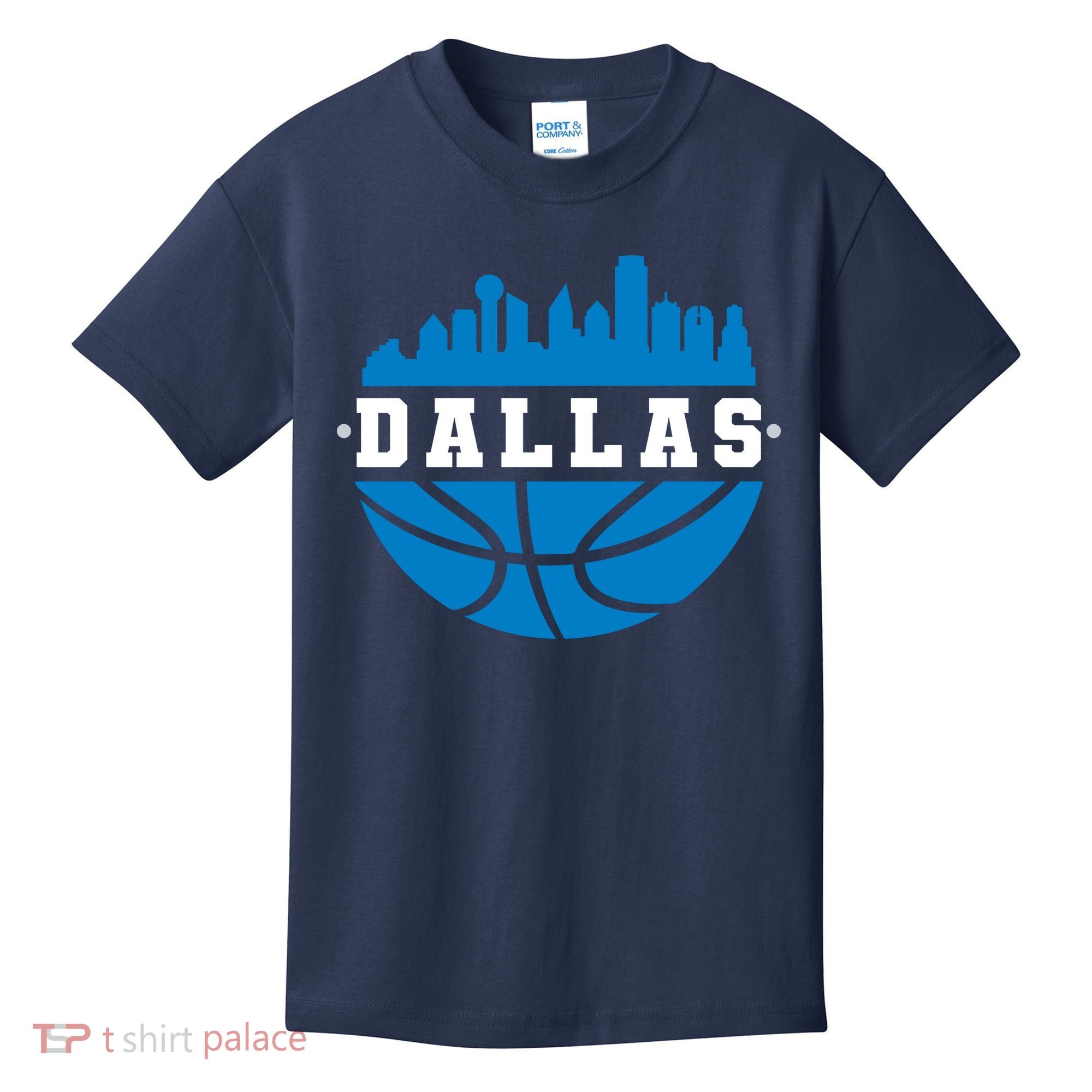 Dallas Basketball City Skyline Kids T-Shirt